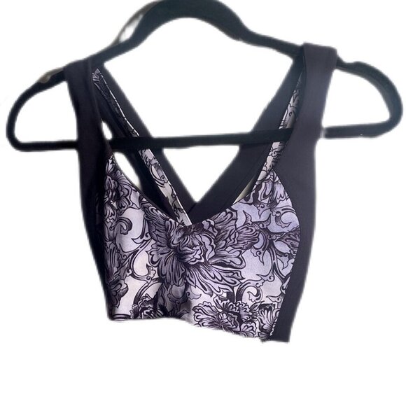 Lululemon Sweat Times Bra Hanakotoba Starlight Black yoga athletic stretch 4 - Picture 2 of 4